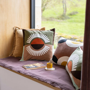 Coussin brodé Eol