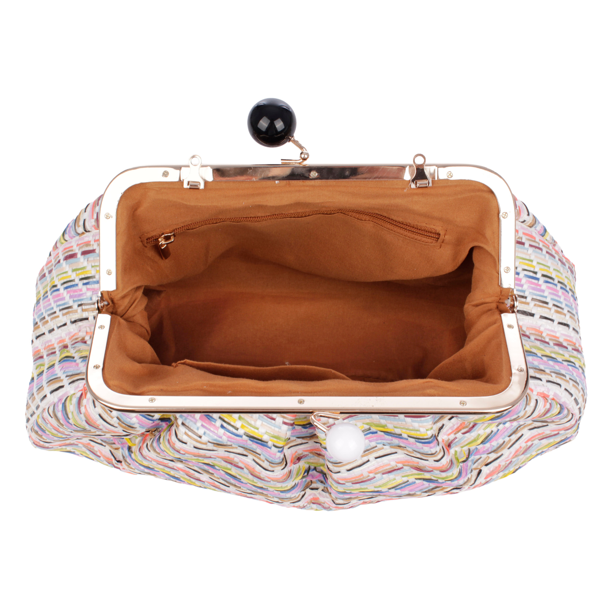 Boesio Bolso bandolera Mujer. Fabricado en rafia sintética entrelazada.