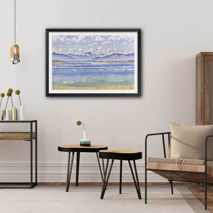 Poster Le Weisshorn vu du Montana - Ferdinad Hodler Affiche + cadre en bois - Noir