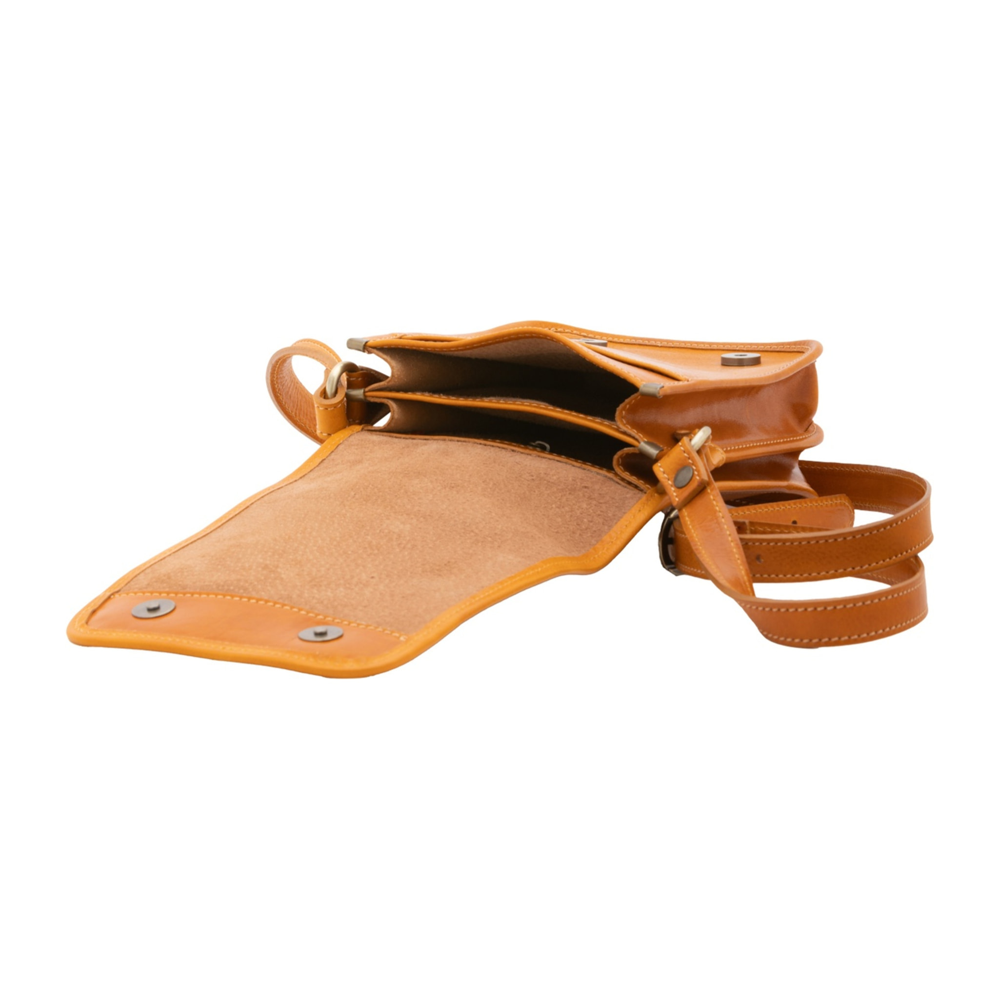 Borsa a tracolla da uomo in vera pelle - Modello False - Made in Italy - 20.0 x 16.5 x 10.0 cm