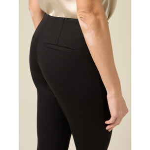 Oltre - Pantaloni flare in punto milano - Nero