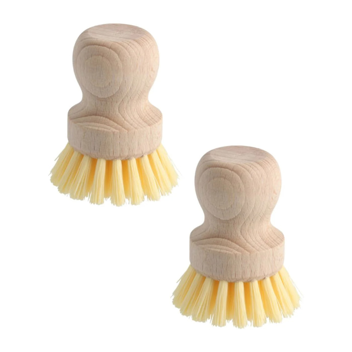 Set de 2 brosses à légumes en bois Fackelmann Nature FSC
