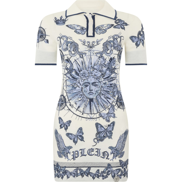 PHILIPP PLEIN Vestido de día de punto TATTOO