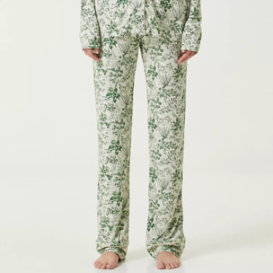 Pantalon jersey de viscose & élasthanne 210 g/m² imprimé vert Trefles vert