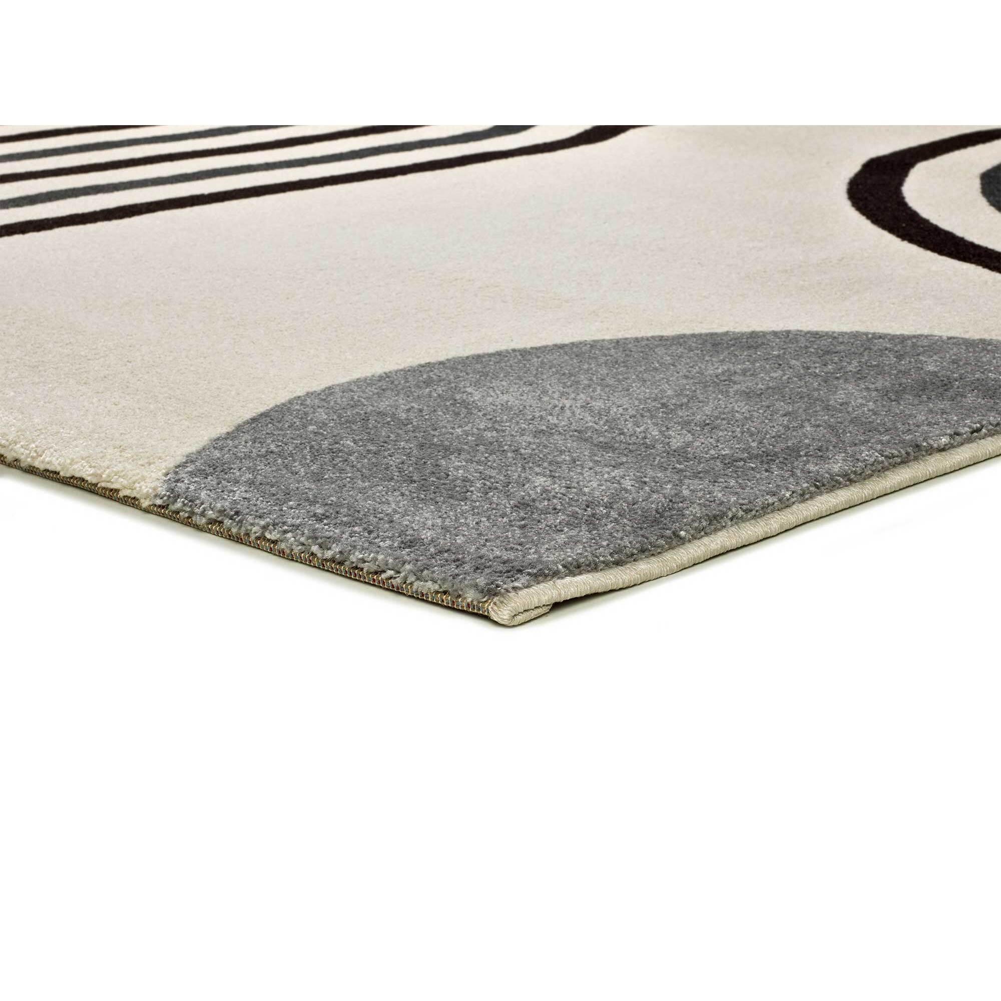 GARDEN Alfombra estilo escandinavo y forma de arco blanco y negro, varias medidas disponibles.