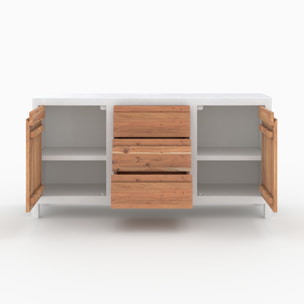 Buffet en béton blanc cassé et bois d'acacia - Tierra