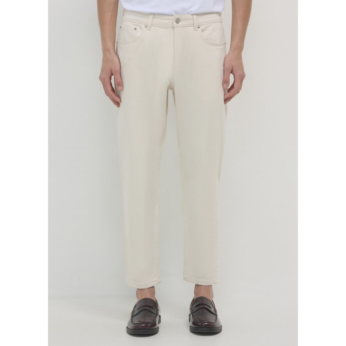 Pantaloni cropped in cotone