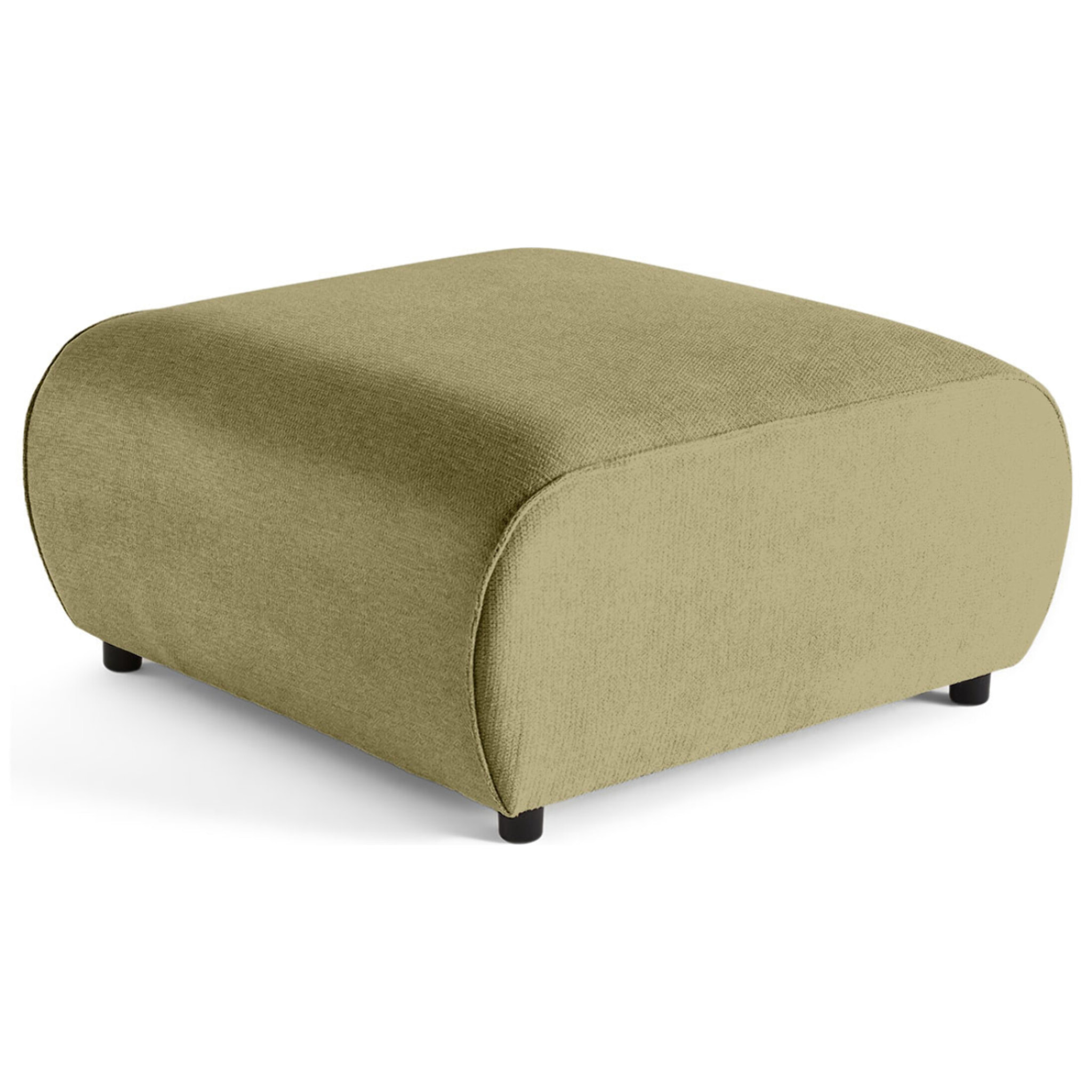 Suaro - Pouf en tissu texturé - Vert sauge