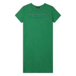 Vestito in jersey con perline dorate