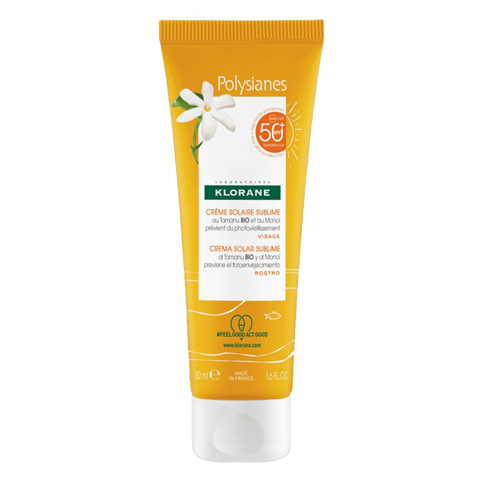 Crème Solaire SPF50 - Visage Sublime au Tamanu bio et Monoï - 50 ml