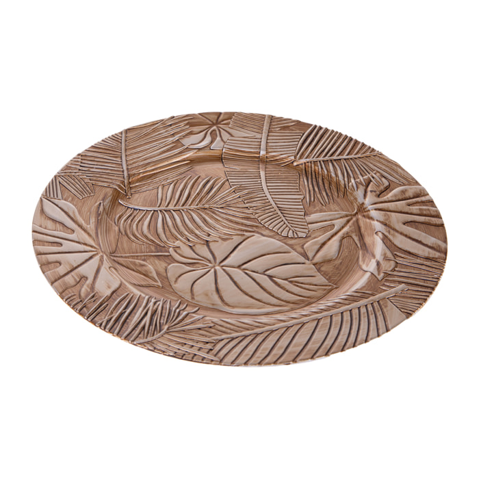 Piatto con foglie uso decorativo - Pezzi 12 - MARRONE - Bianchi Dino SpA