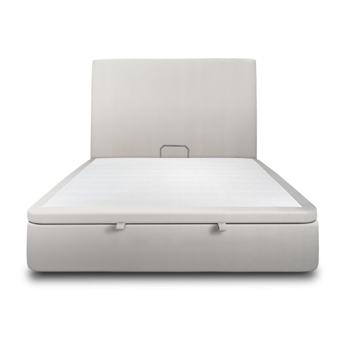 Lit avec sommier et tête de lit lisse - Tissu velours au style contemporain - Adapté à tous les matelas, montage rapide - Finition élégante - Rangement XXL