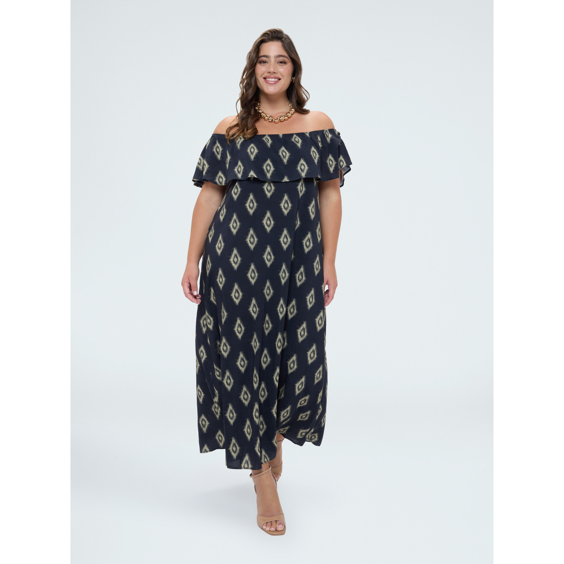 Fiorella Rubino - Vestido Chill off-shoulder con estampado - Negro