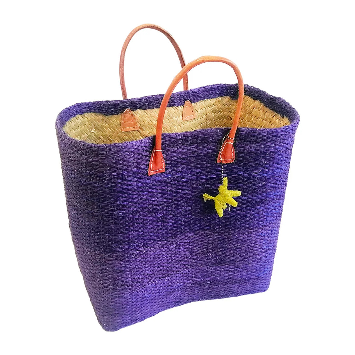 Panier artisanal de Madagascar - Tana GM Prune
