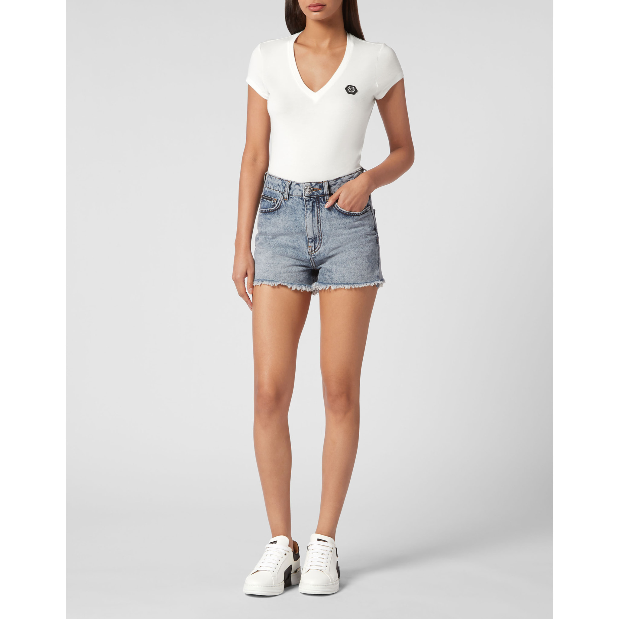 PHILIPP PLEIN Denim Shorts LOVE