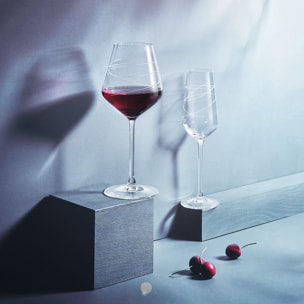 6 verres à pied 47cl Abstraction - Cristal d'Arques - Verre ultra transparent moderne