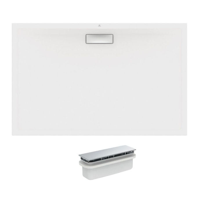 IDEAL STANDARD Receveur  120 X 90 Ultra Flat New acrylique rectangle blanc bonde incluse