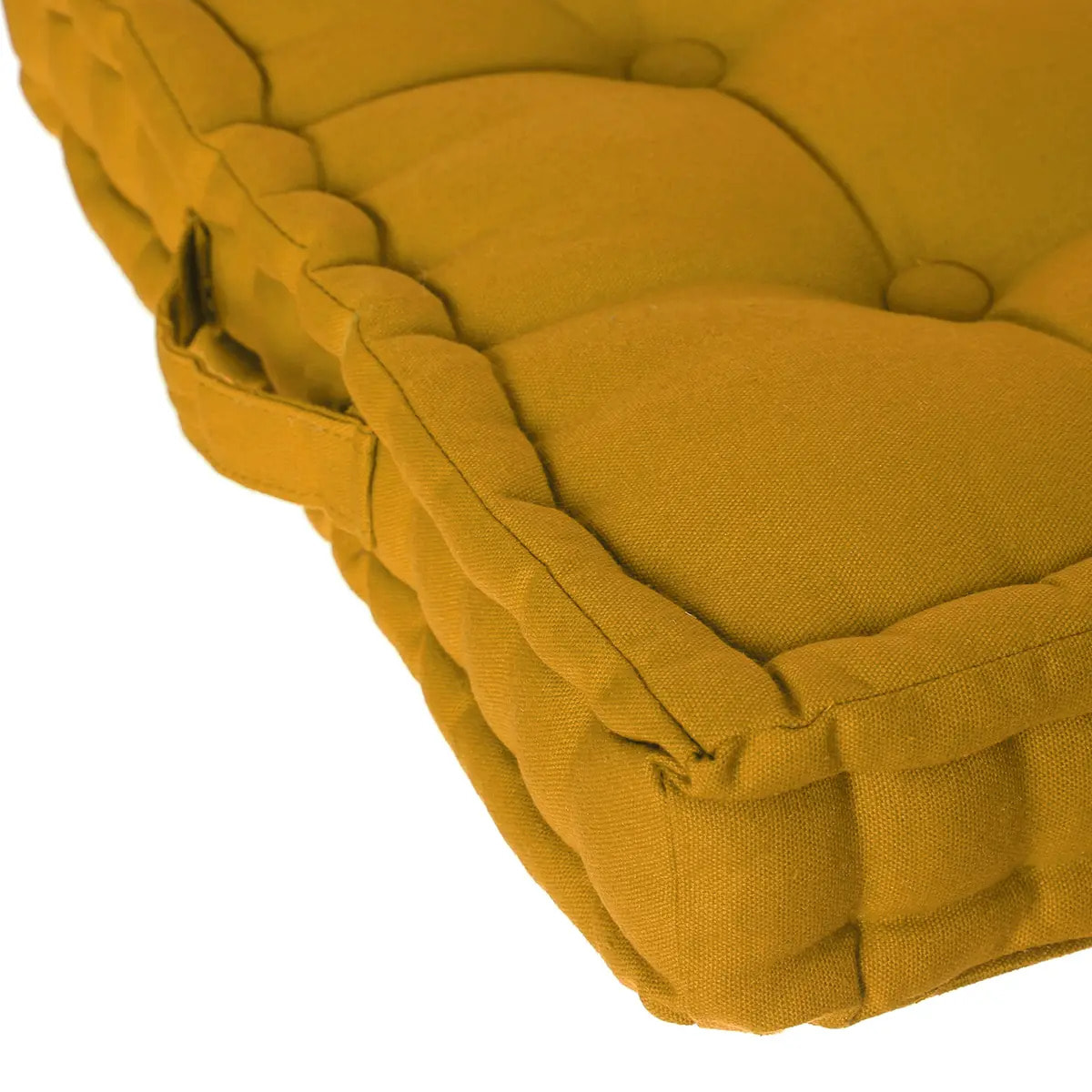 Coussin de sol jaune moutarde 40x40 cm