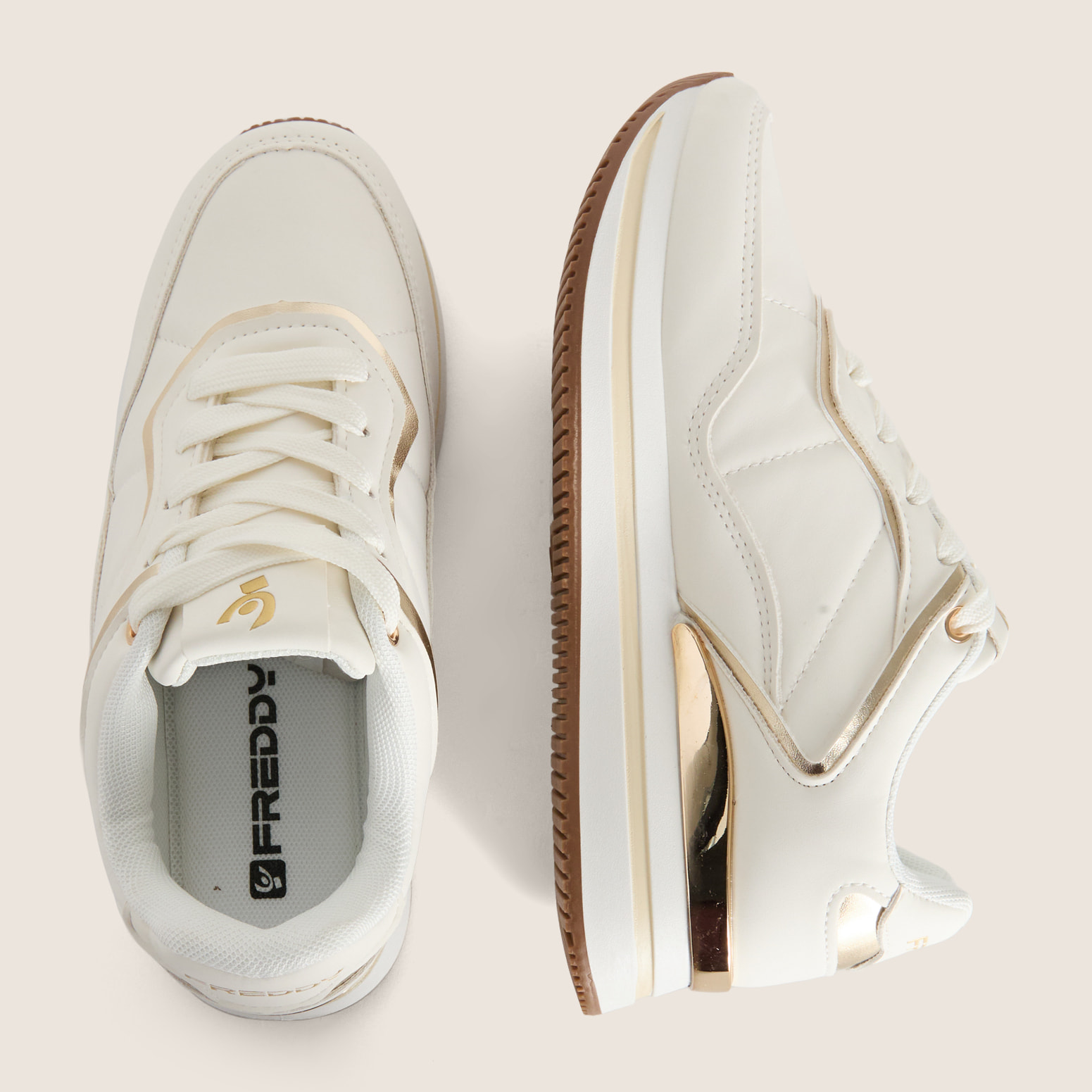 Sneakers Donna in Similpelle con Dettagli Metallizzati