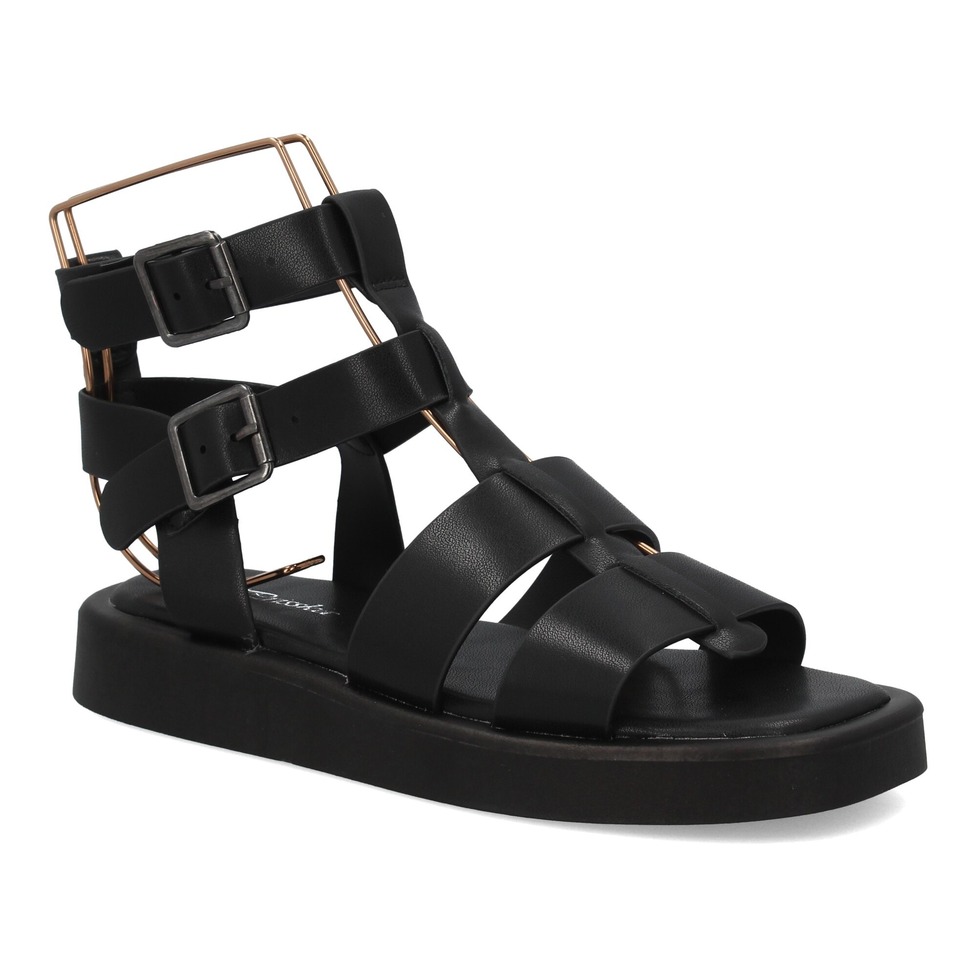 Sandalia romana mujer cómoda con tiras y hebillas