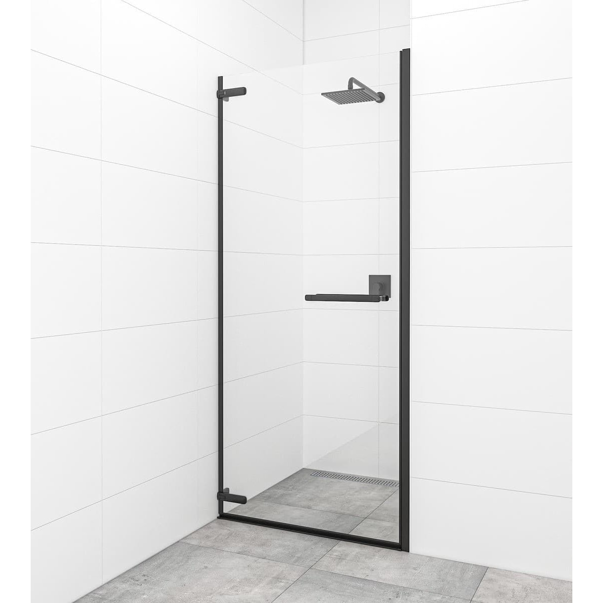 TGD NEW Porte de douche battante 80x200cm, verre transparent Easy Clean (SATTGDO80NIKAC)