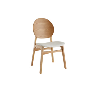 Chaises scandinaves en bois clair et blanc (lot de 2) ELTON