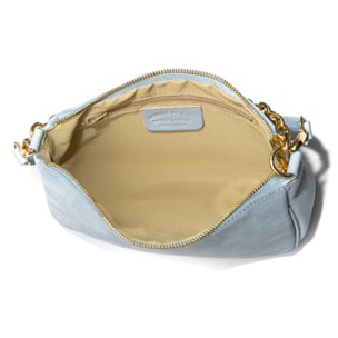 Avella borsa a tracolla donna, in vera pelle scamosciata combinata con Dollaro.