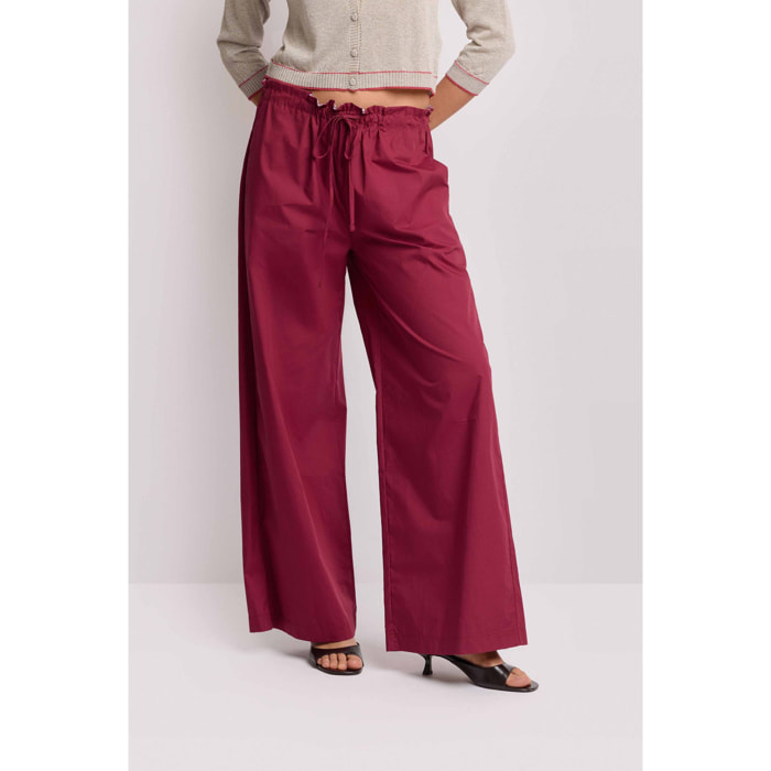 Kocca - Pantaloni a palazzo con coulisse Donna, Tinta unita