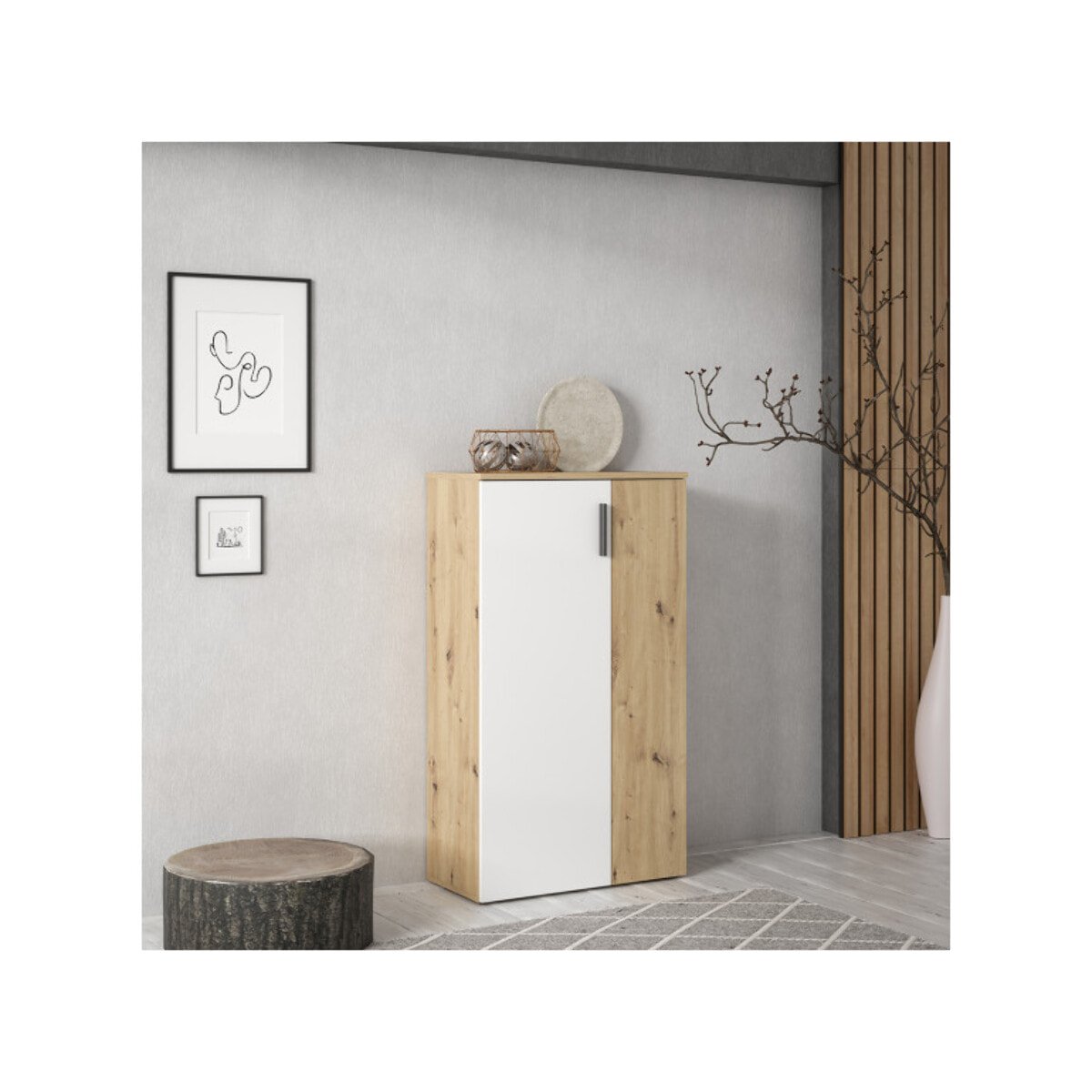 Armoire Meuble à Chaussures 2 Portes 5 tablettes - SHOES