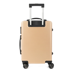 DAM Set di 3 valigie Trolley, in materiale leggero ABS ad alta resistenza. Serratura numerica e 4 ruote doppie rimovibili e girevoli a 360°. 50x29x76 Cm. Colore: Oro