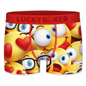 2 calzoncillos lucky boxer diseño de corazones y emojis
