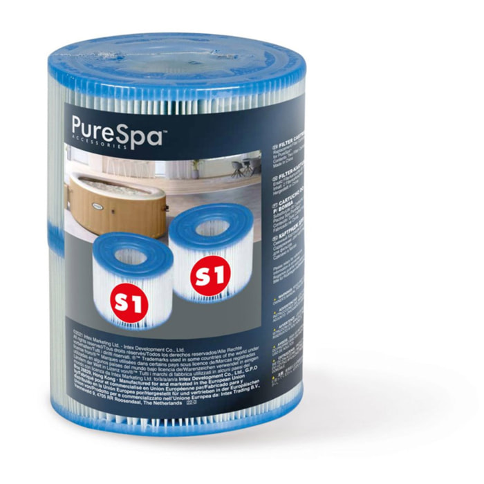 Cartucho Intex PureSpa, Modelo S1, 2 piezas