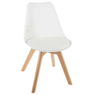 Chaise style scandinave Baya Atmosphera - Couleur: Blanc