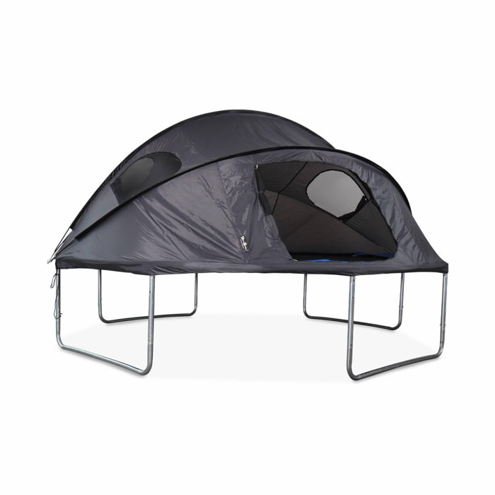 Tente de camping pour trampoline Ø370cm (filet intérieur et extérieur) polyester. traité anti UV. 2 portes. 4 fenêtres & sac de transport