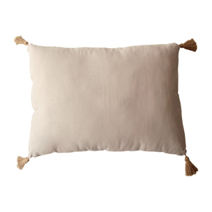 Coussin avec pompons en jute - Naturel