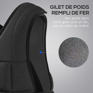 Gilet lesté réglable veste lestée 10 Kg max. poids amovibles entrainement musculation exercice boxe oxford noir