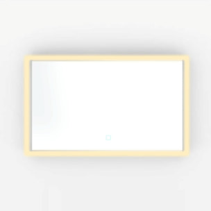 Miroir lumineux rectangulaire l.60 x H.100 cm LED 3 couleurs avec capteur Vision SAT (SATZVIOBLED60100)