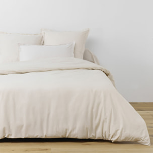 Parure de draps Uni 100% Coton - Essentiel - Acier