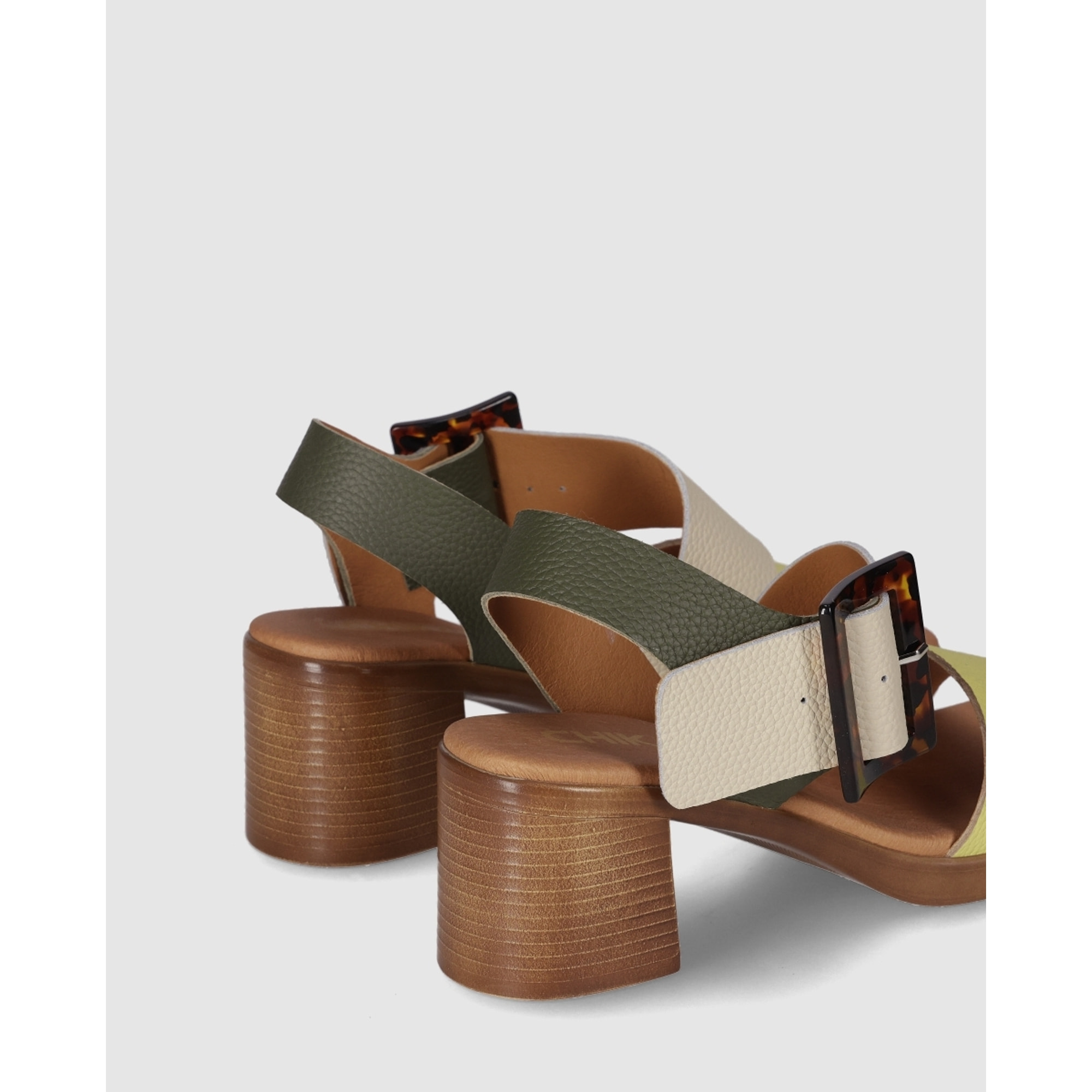 Sandalias de Piel - Multicolor - Tacón: 6 cm