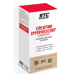 CREATINE EFFERVESCENT COMPLEX - A base de Créatine, Glutamine, Arginine, Taurine et Caféine - Aide à améliorer les capacités physiques - Tube de 30 comprimés - Cure de 5 à 15 jours