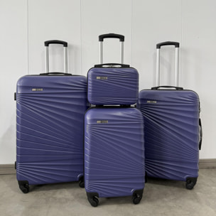 Juego de 4 maletas abs rígidas en azul future dusk