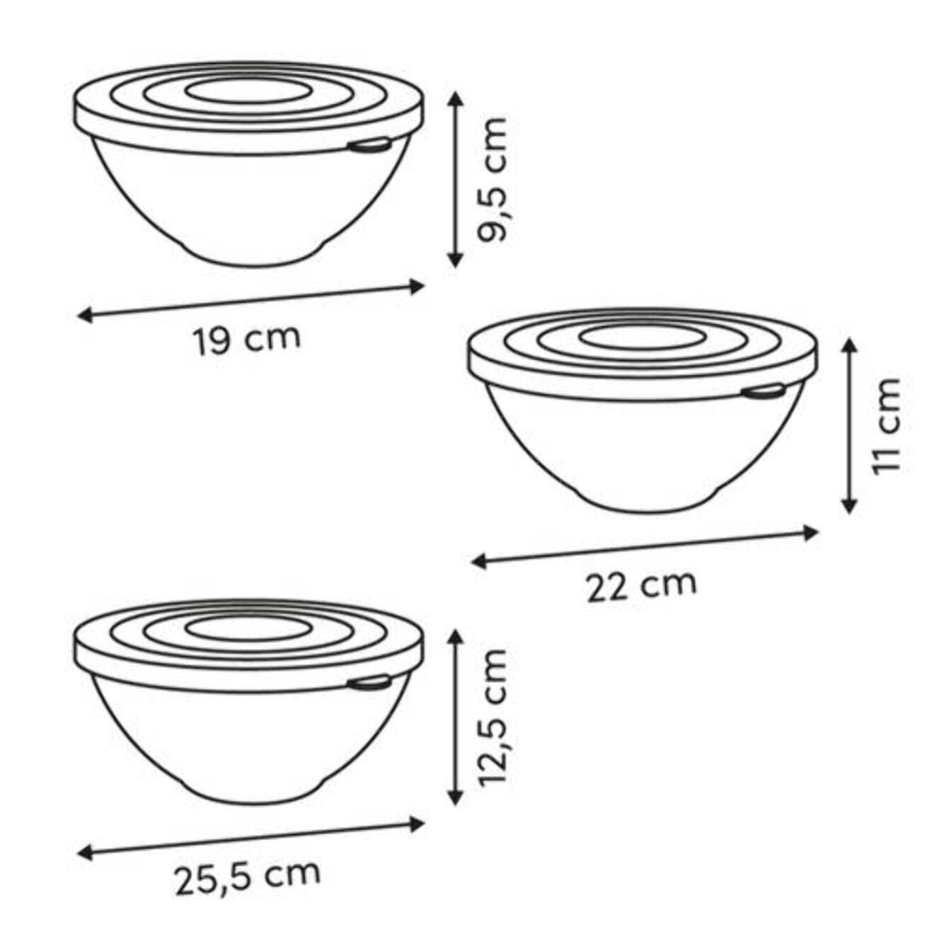 3 saladiers Essentiels D26/23/9cm