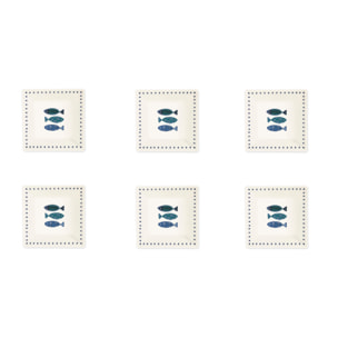 Set 6 piatti piani Excelsa – Ocean, Ceramica Multicolore