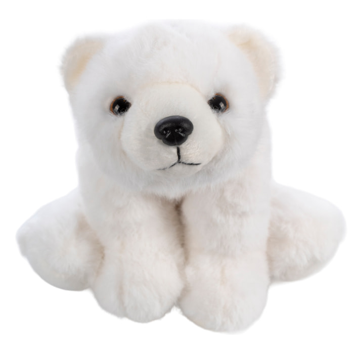 Peluche extrasuave y mullido. Diseño oso polar. 30 cm.