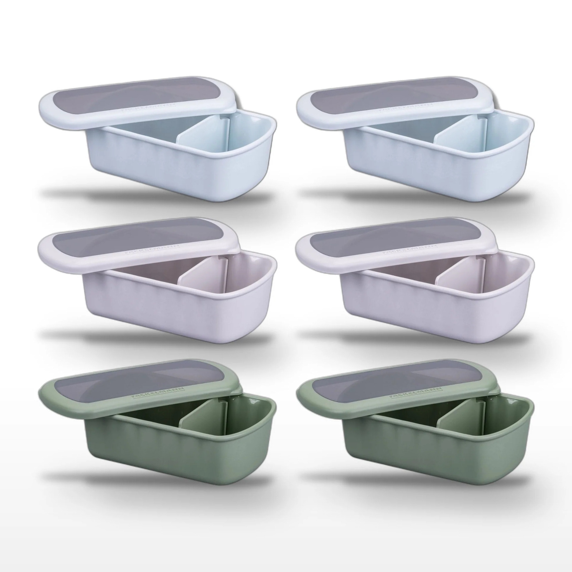 Lot de 6 Lunchbox Fackelmann Storage Bleu, Beige et Vert