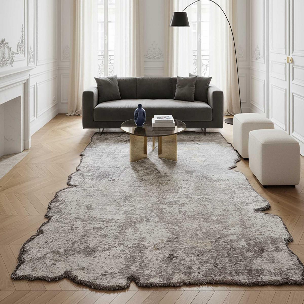 ATIPA Tapis salon kilim, Forme originale, Tissé à la main