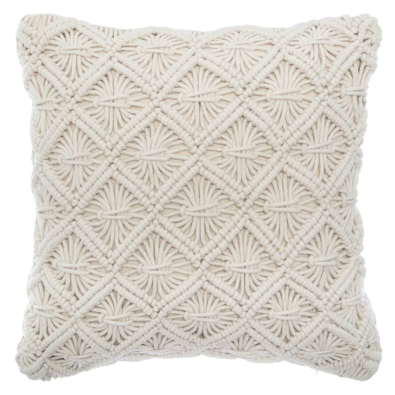 Coussin "Eté Indien" en macramé 40x40 cm