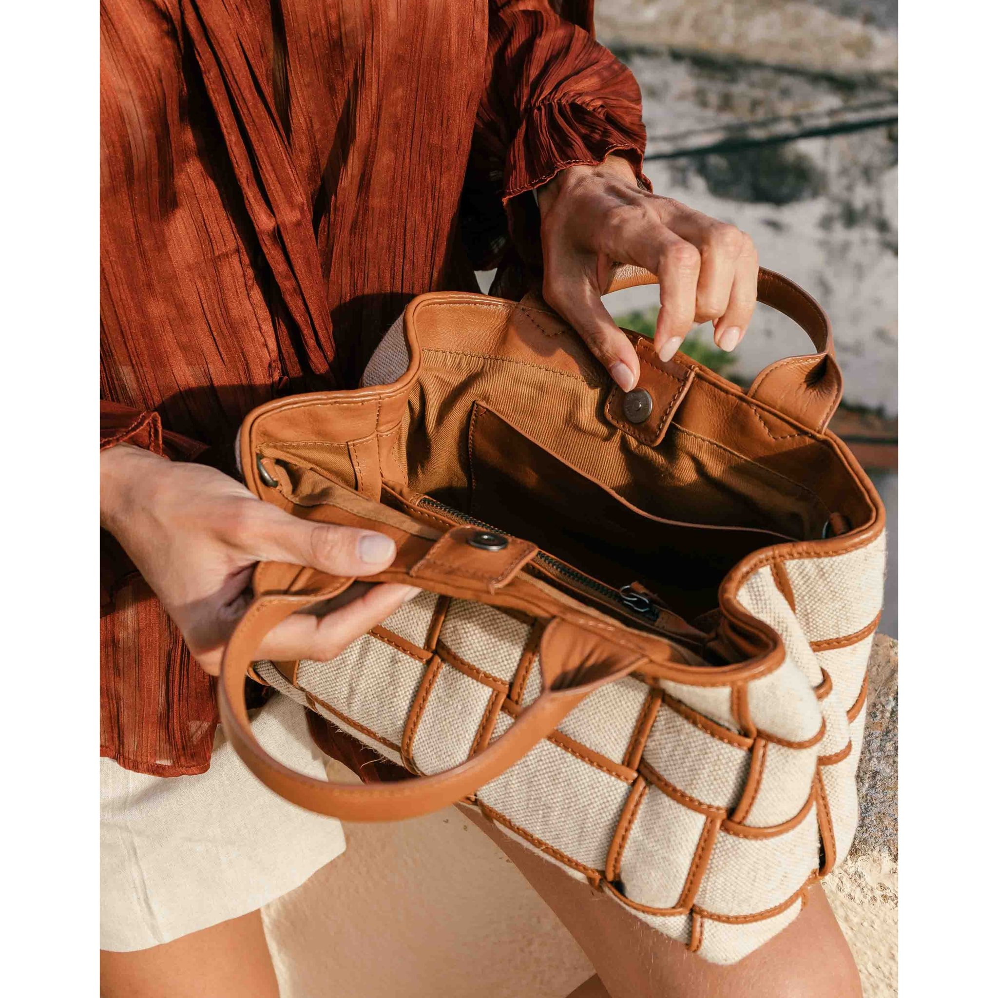 Bolso de mano BIBA Wann de piel