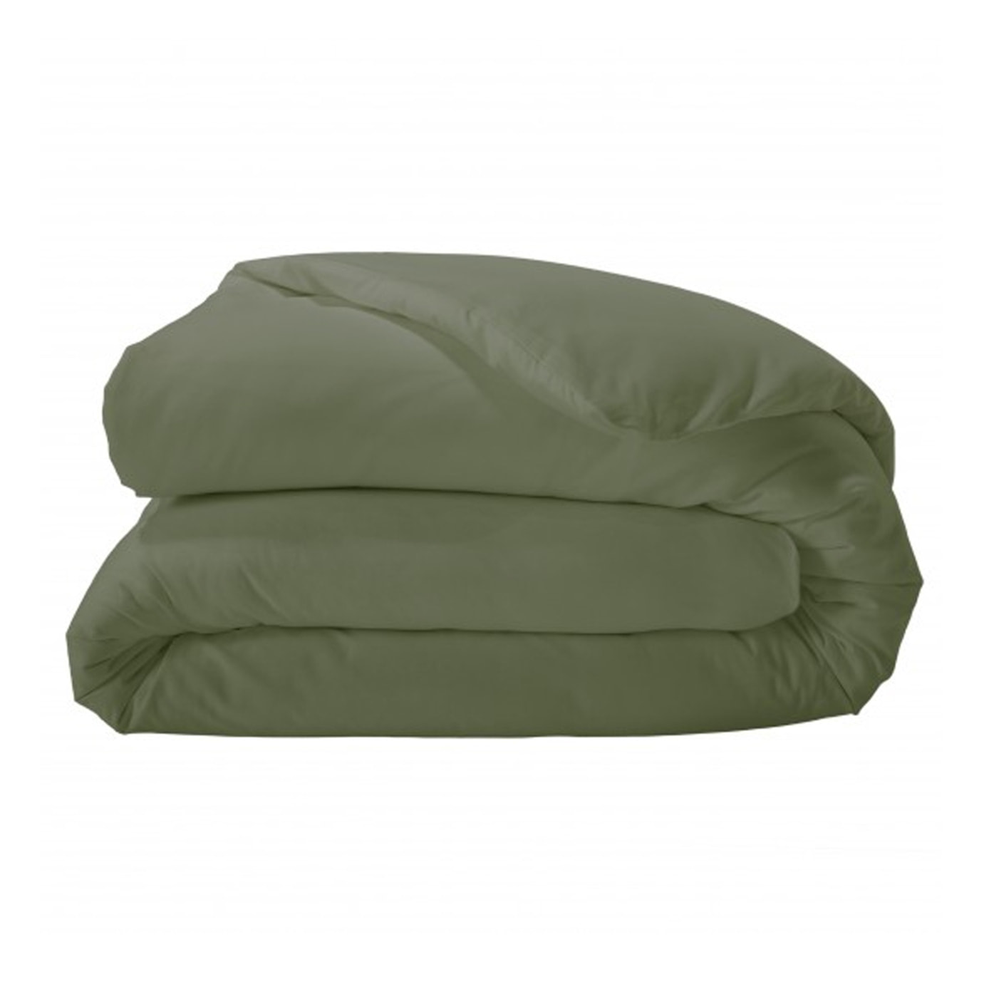 Housse de couette unie en percale de coton - Vert Olive