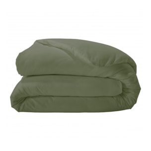 Housse de couette unie en percale de coton - Vert Olive